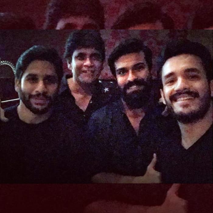 Naga Chaitanya with his family during the cocktail party