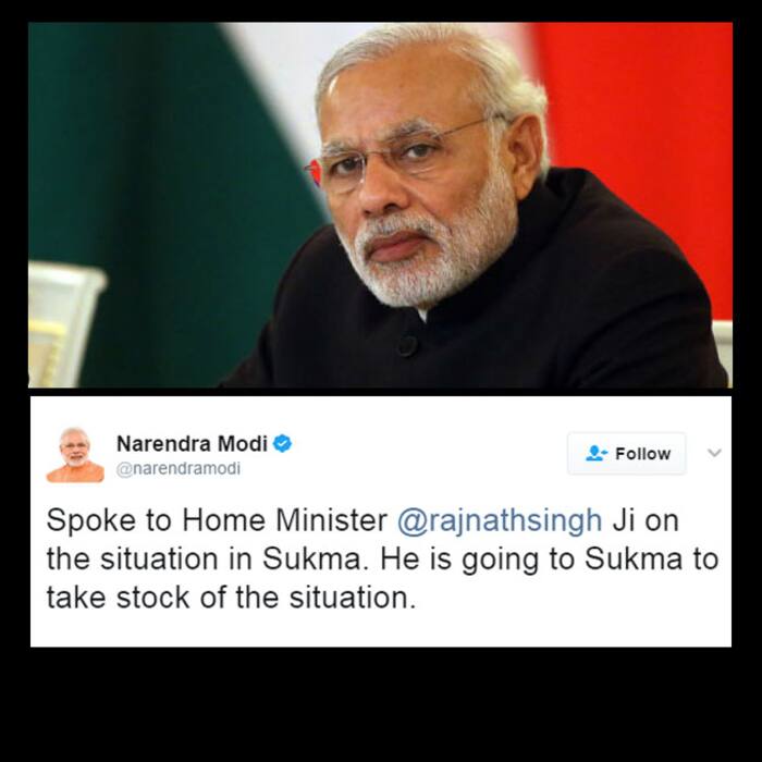 Narendra Modi tweeted after the naxal attack in Chhattisgarh’s Sukma district
