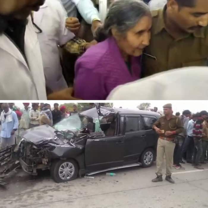 Narendra Modi   s wife Jashodaben   s car met an accident