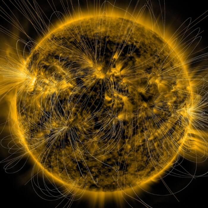 NASA animatiSuns magnetic fields over an image captured by NASA’s Solar Dynamics Observatoryn shows CME leaving the Sun