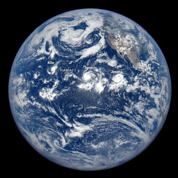 NASA’s Earth Polychromatic Imaging Camera (EPIC) on NOAA’s Deep Space Climate Observatory (DSCOVR) orbits Earth from a distance of about 1.5 million kilometers (1 million miles).