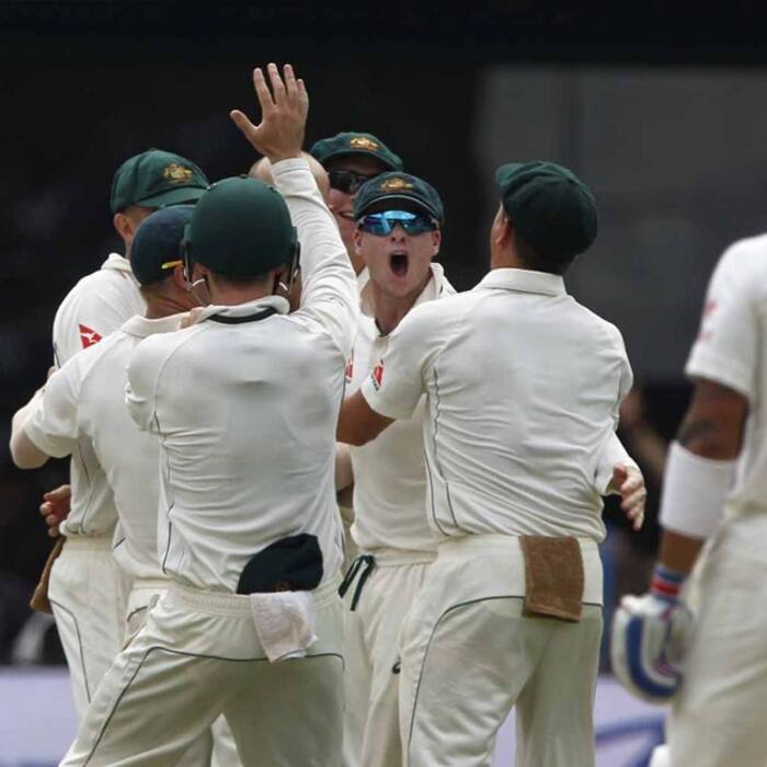 Nathan Lyon picks up wicket of Virat Kohli during  India vs Australia 2nd test match