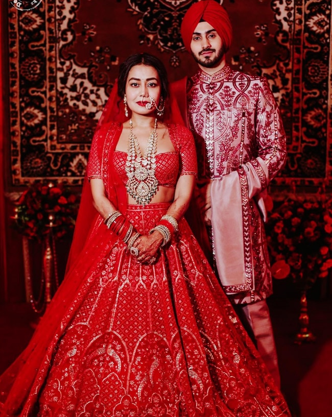 Neha Kakkar and Rohanpreet Singh's wedding look is royalty personified
