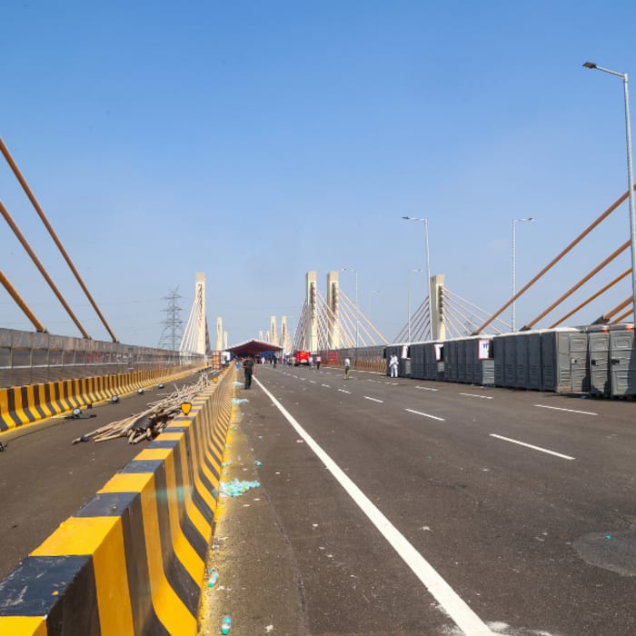 Newly inaugurated Barapullah Phase-III elevated corridor in New Delhi on Tuesday