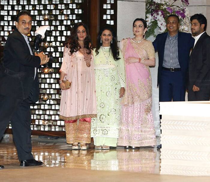 Nita Ambani and Mukesh Ambani’s family at Antila