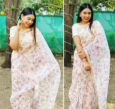 Niti Taylor Lights Up Instagram By Sharing Pictures In White Floral Organza Saree, See PICS