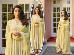 Nora Fatehi is a Sunshine Girl Wrapped in a Heavily Embroidered Suit With Palazzo Pants- See Stunning PICS