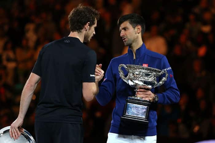 Novak Djokovic and Andy Murray in one frame during Australian Open 2016
