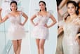 Nushrratt Bharuccha Donnes Glassy Look in Glinting Ivory Short Dress and Unique Bodice | See Stunning Pics