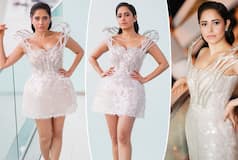 Nushrratt Bharuccha Donnes Glassy Look in Glinting Ivory Short Dress and Unique Bodice | See Stunning Pics