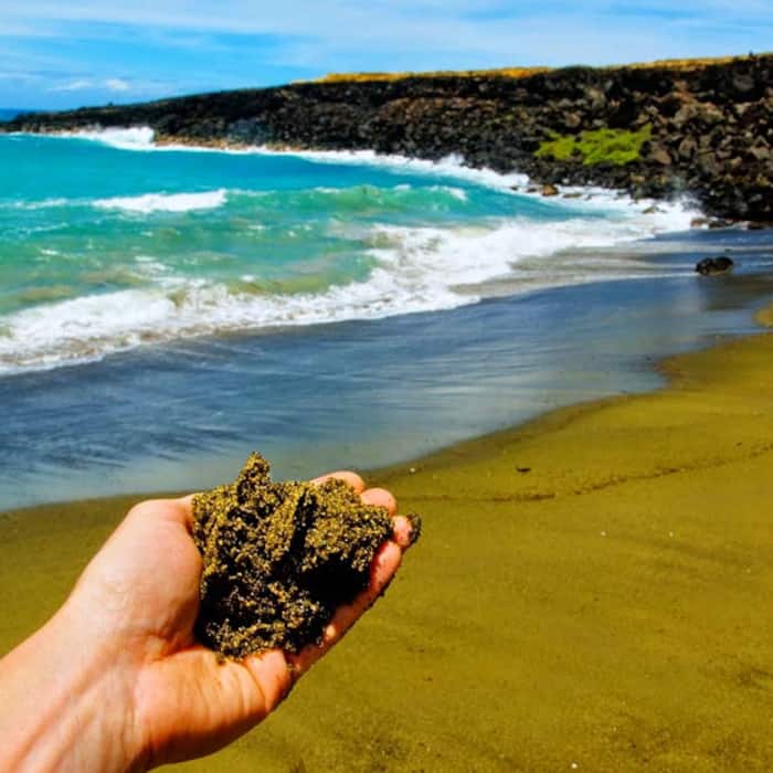 Papakolea Green Sand Beach in Hawaii