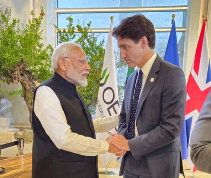 PM Modi meets Justin Trudeau at G7 Summit