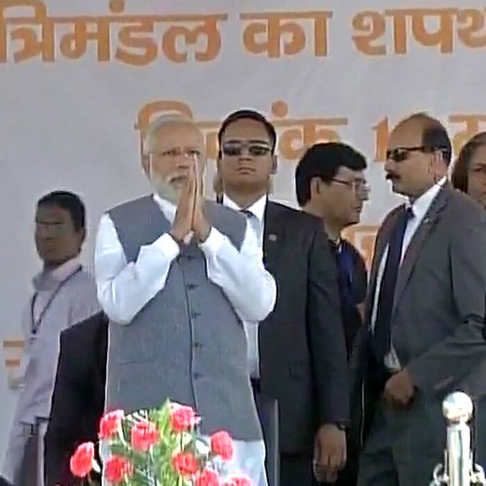 PM Narendra Modi arrives at parade ground of Dehradun