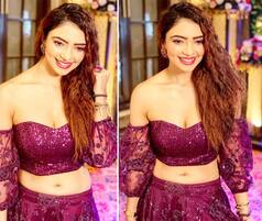 Pooja Banerjee Wears a Shiny Purple Dress to Look Like Jasmine For Kumkum Bhagya