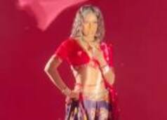Poonam Pandey Turns Monjolika, Dances To Ami Je Tomar In Red Blouse-Purple Lehenga