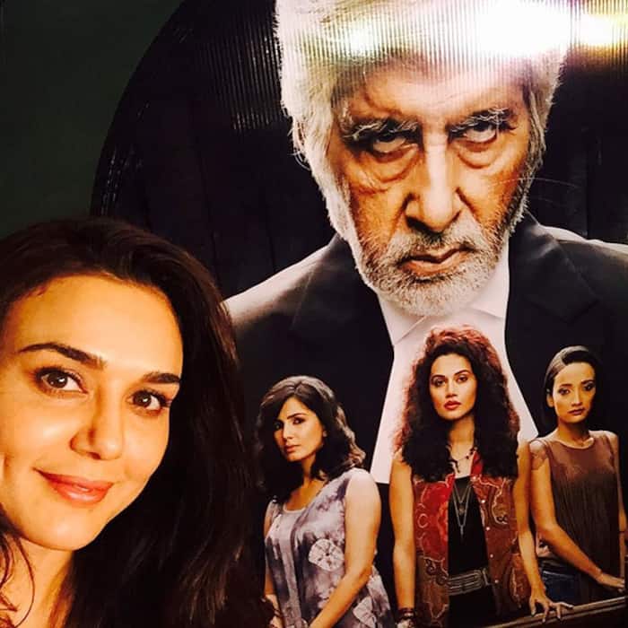 Preity Zinta’s selfie with Pink movie poster