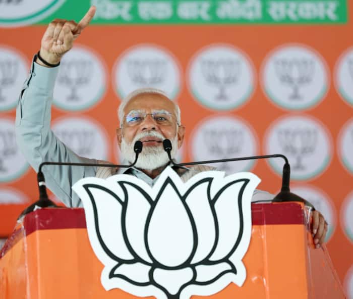 Prime Minister Narendra Modi addresses during a public rally