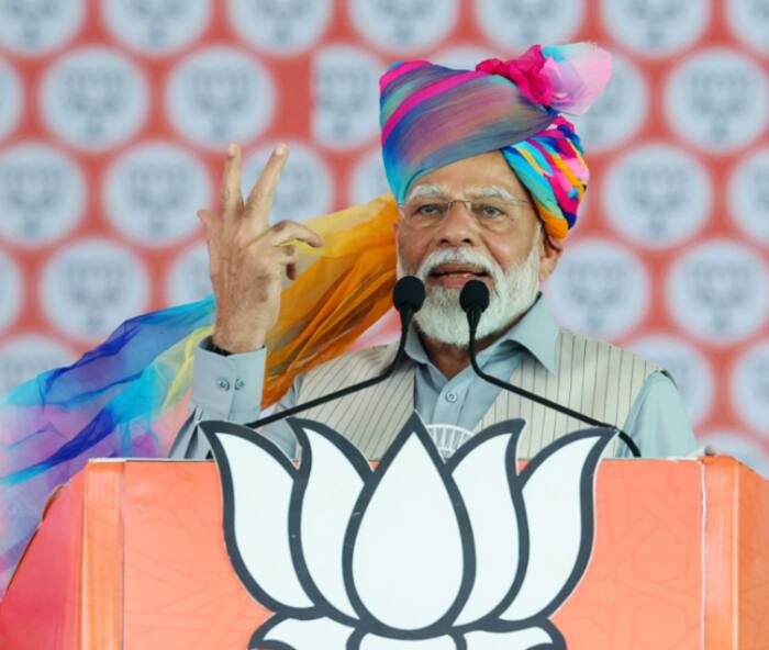 Prime Minister Narendra Modi addresses during a public rally