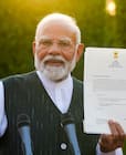 PM-designate Narendra Modi Addresses Media At Rashtrapati Bhavan- In Pics