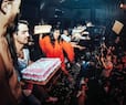 Priyanka Chopra And Nick Jonas Throw Cake at the concert audience
