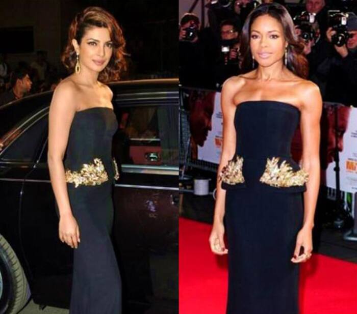 Priyanka Chopra and Naomi Harris black off shoulder outfit