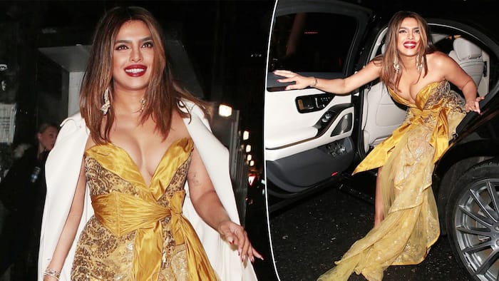 Priyanka Chopra dazzles hard in a golden dress with sparkles and bows - see pics