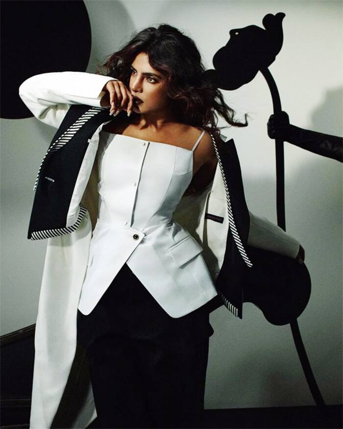 Priyanka Chopra is a Boss Lady in a White And Black Ensemble