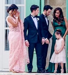 Priyanka Chopra Stuns in Pastel Saree by Sabyasachi Mukherji at Joe Jonas-Sophie Turner's Wedding