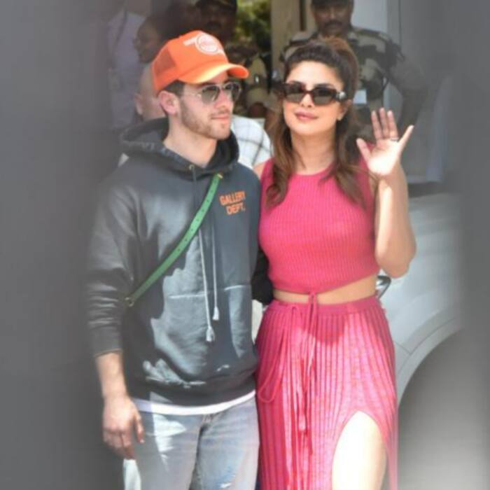 Priyanka-Nick visit Mumbai with daughter