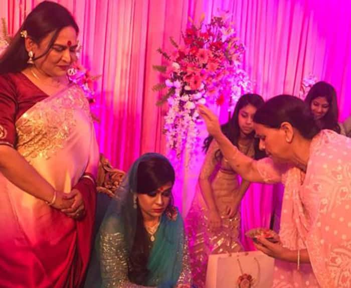 Rabri Devi with daughter in law Aishwarya Rai during the engagement ceremony