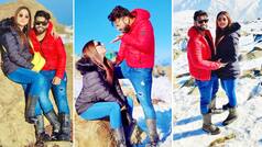 Rahul Vaidya Blows Kiss To Disha Parmar As They Pose Romantically On Snowy Cliff | See Pics