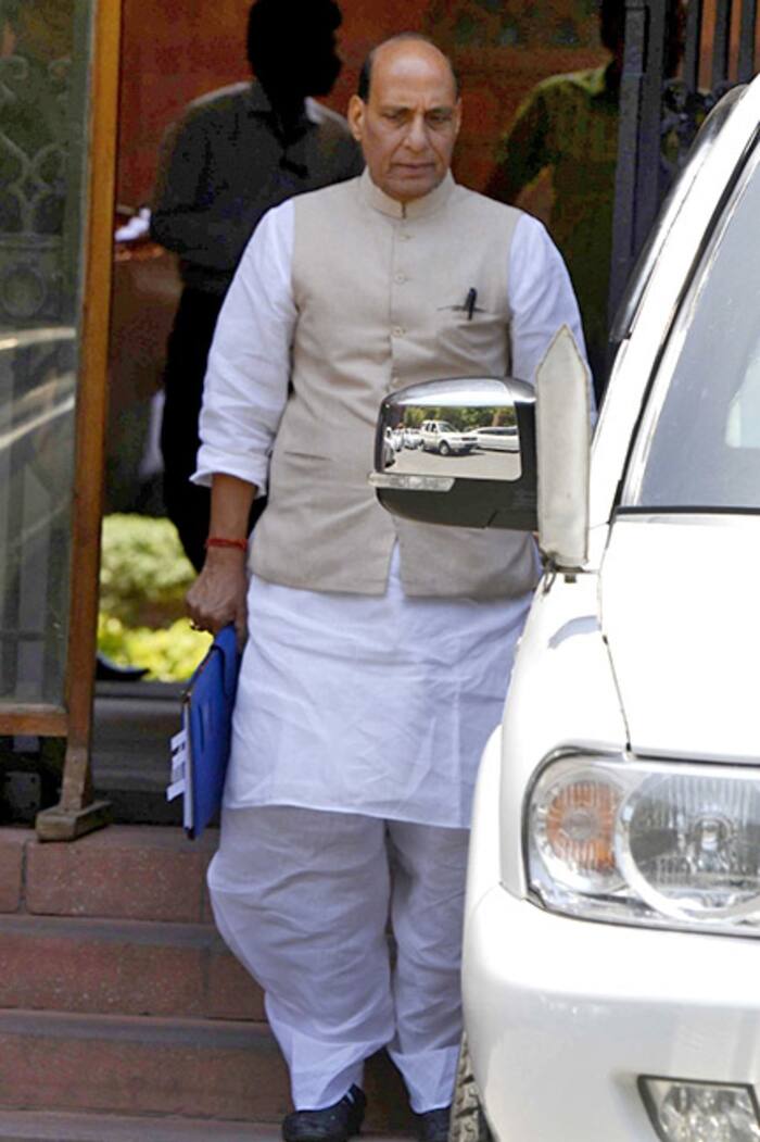 Rajnath Singh clicked after cabinet meeting