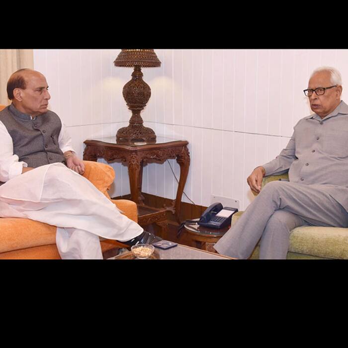 Rajnath Singh interacts with NN Vohra