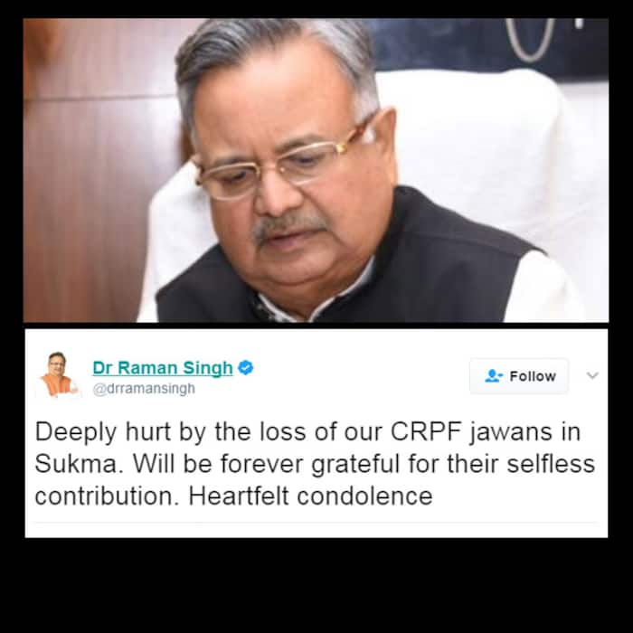 Raman Singh expresses grief after naxal attack in Chhattisgarh’s Sukma district via twitter