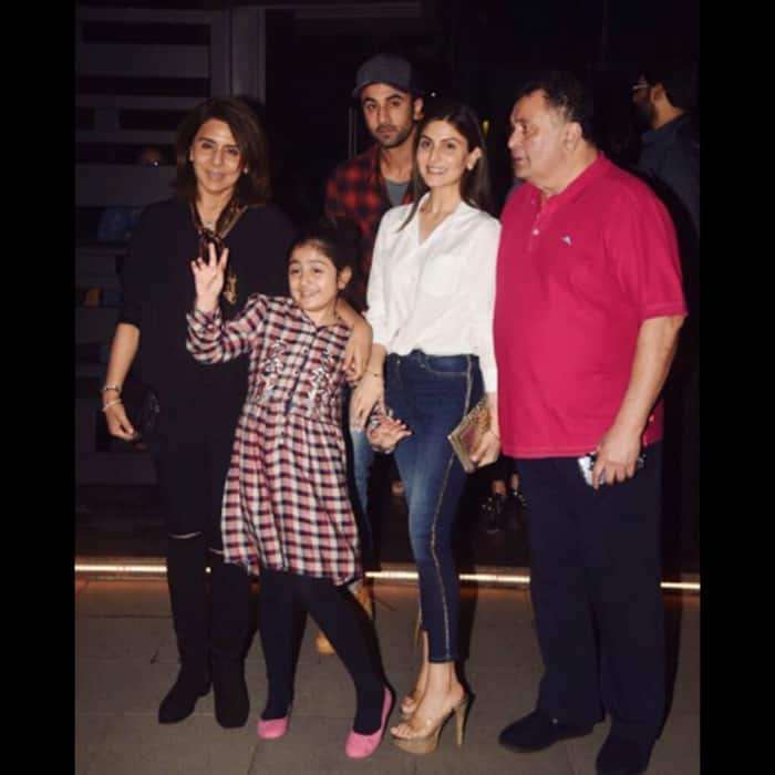 Ranbir Kapoor with family. Post dinner