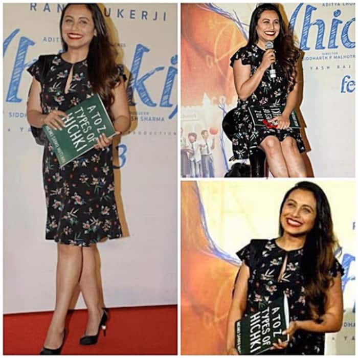 Rani Mukherji in black midi outfit for Hichki promotions