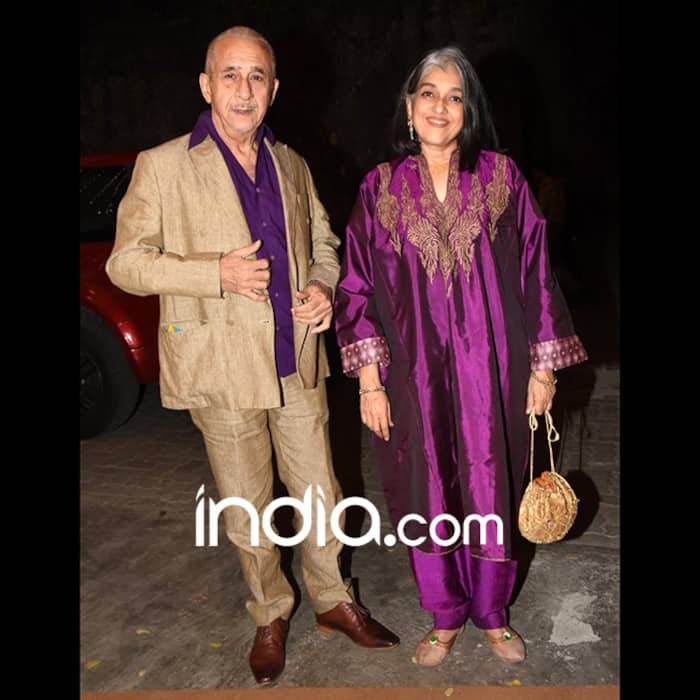 Ratna Pathak Shah with husband Naseeruddin Shah at Anaita Adjania’s residence