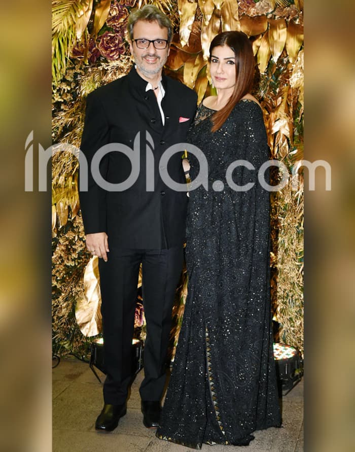 Raveena Tandon and Anil Thadani at Armaan Jains wedding reception