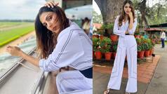 Rhea Chakraborty Stuns in White Jumpsuit With Black Stitches - See Viral Photos