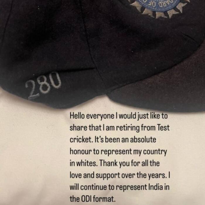 Rohit Sharma s Test retirement post on Social media