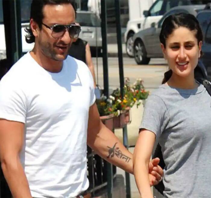 Saif Ali Khan   s tattoo says Kareena in Hindi