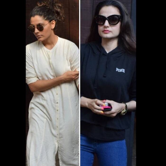 Saiyami Kher and Ameesha Patel at Anil Kapoor’s residence