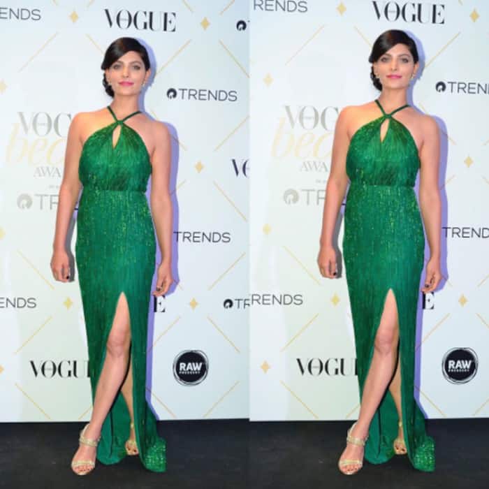 Saiyami Kher in electric green outfit