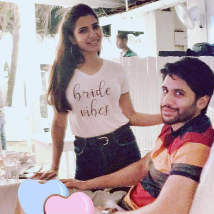 Samantha Ruth Prabhu with Naga Chaitanya at the wedding venue