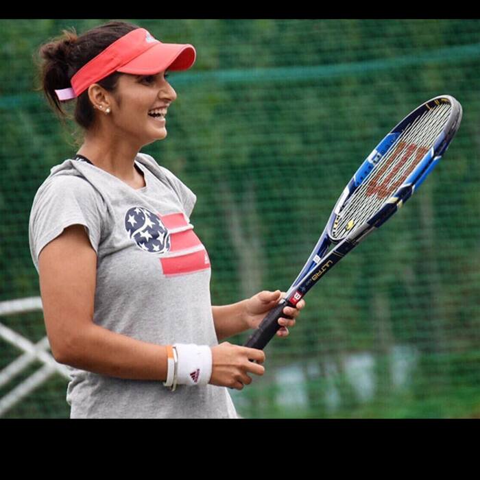 Sania Mirza snapped during a match