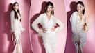 Sanjana Sanghi Serves Fashion Goals in White Satin Dress With Feather Details And Thigh-High Slit