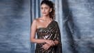 Sanjana Sanghi Shines Bright Like a Diamond in Black And Silver Sequin Saree With Strapless Blouse - PHOTOS