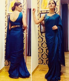 Popular Haryanvi Dancer Sapna Choudhary Looks Drop-Dead Gorgeous in Blue Saree, See Pictures