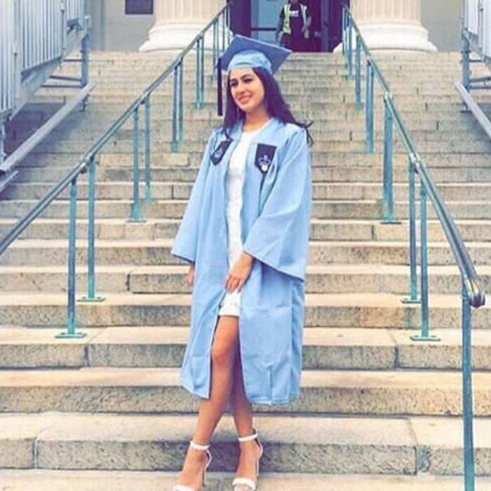 Sara Ali Khan on her convocation day outside Columbia University