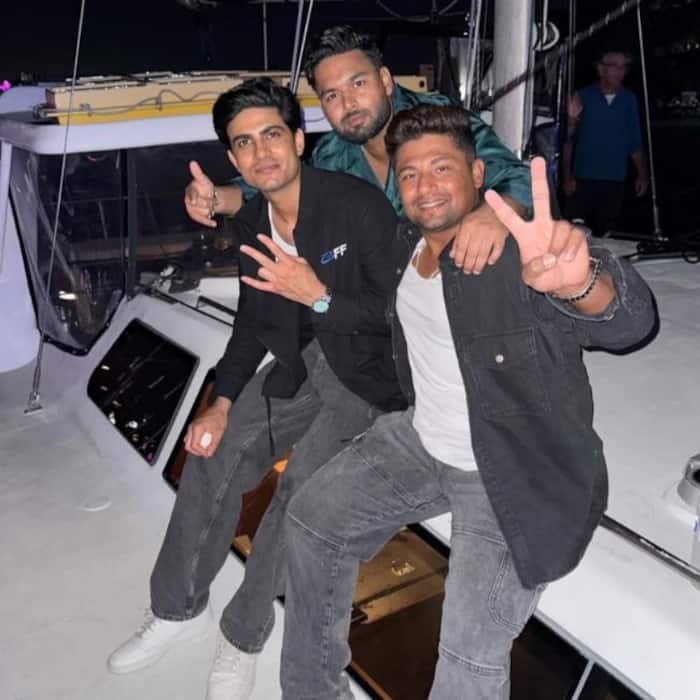 Sarfaraz Khan  Rishabh Pant and Shubman Gill on yacht
